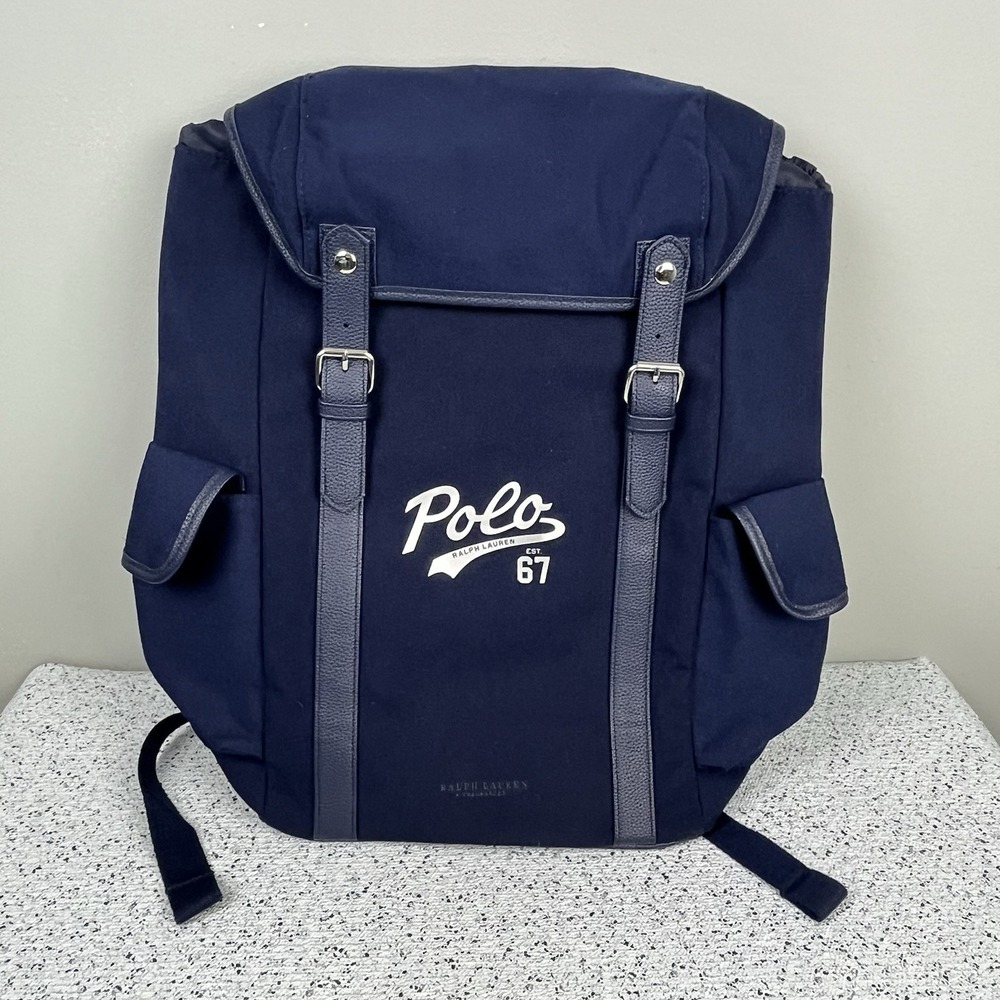 Polo Ralph Lauren Fragrances Backpack Navy Blue Canvas Weekender Bag